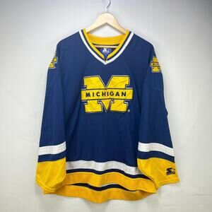 Vintage 90s Michigan Wolverines Hockey Jersey Size 2XL